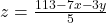 z = \frac{113- 7x - 3y}{5}