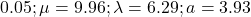 0.05; \mu = 9.96; \lambda = 6.29; a = 3.93