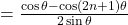 =\frac{\cos \theta - \cos (2n+1)\theta}{2\sin \theta}