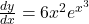 \frac{dy}{dx} = 6x^2 e^{x^3}