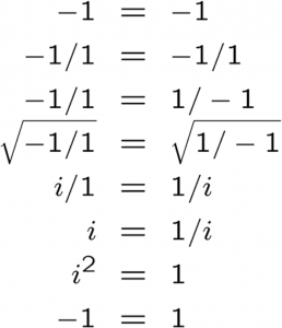 "-1=1" Mathematical Fallacy