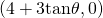 (4 + 3 \text{tan} \theta, 0)